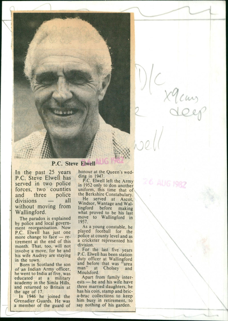 P.C. Steve Elwell - Vintage Photograph
