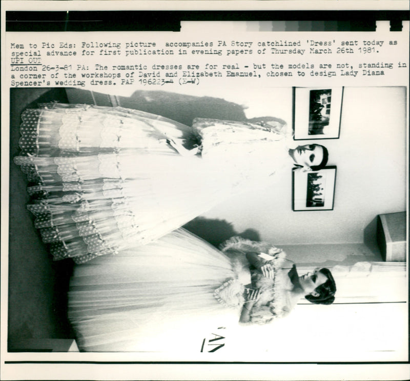 David and Elizabeth Emmanuel designs - Vintage Photograph