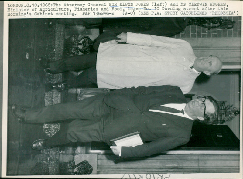 Sir Elwyn Jones and Mr Cledwyn Hughes. - Vintage Photograph