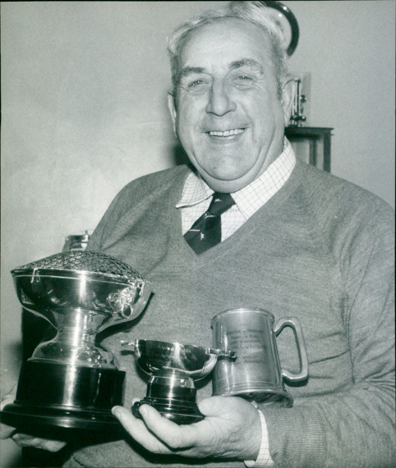 Staff gathered at grove farms Harwell to say farewell to Mr Nobby Embling - Vintage Photograph