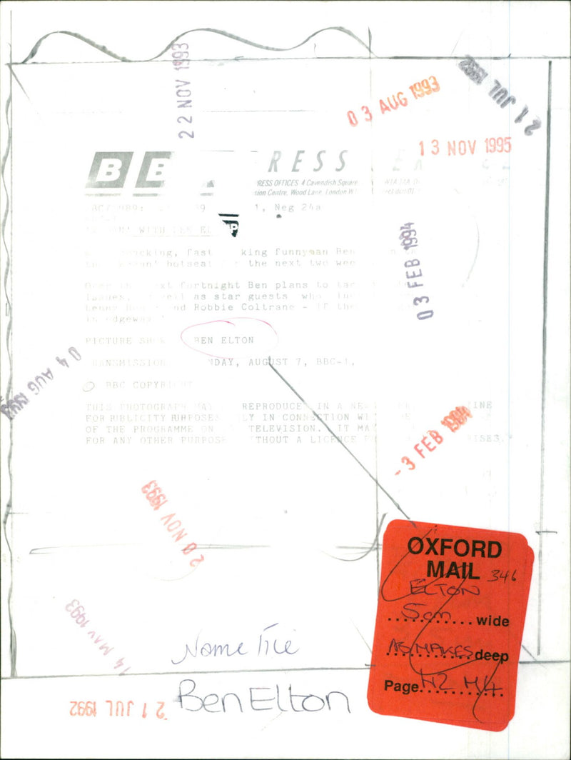 Ben Elton - Vintage Photograph