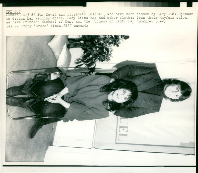 David, Elizabeth Emanuel - Vintage Photograph