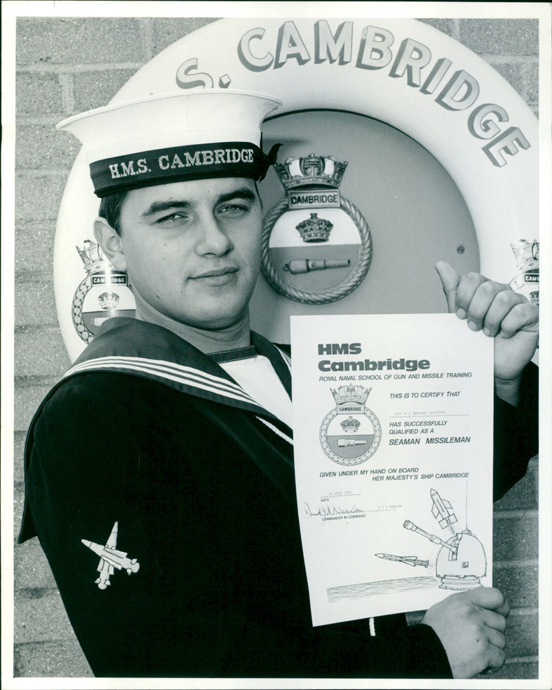 Seaman Mark is bang on target - Vintage Photograph