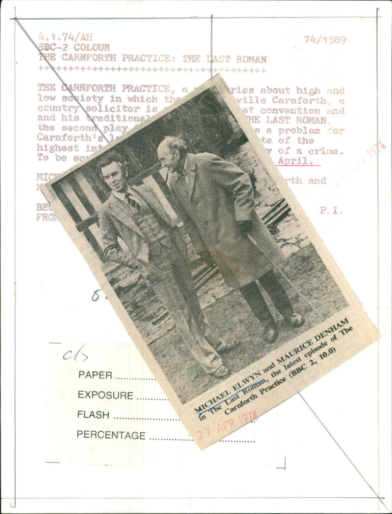 Michael Elwyn and Maurice Denham - Vintage Photograph