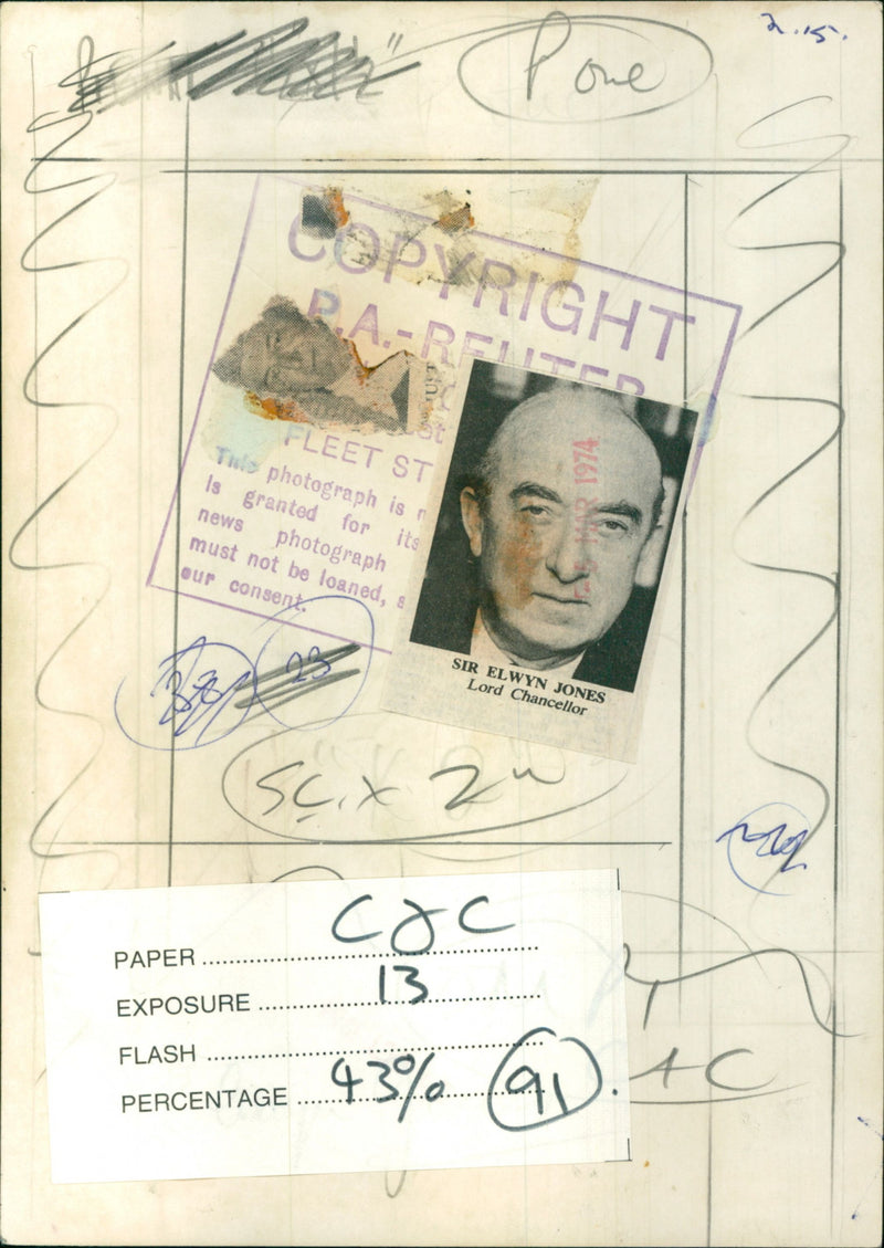 Sir Elwyn Jones - Vintage Photograph