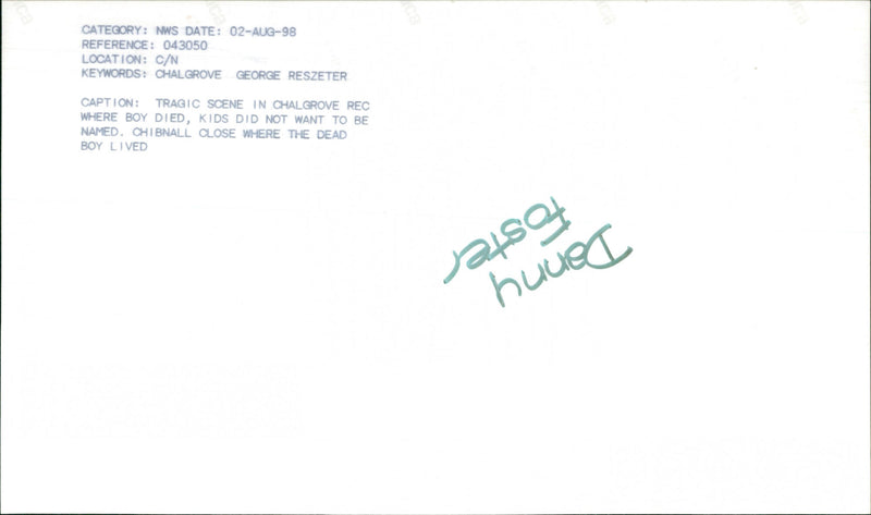 Danny Foster - Vintage Photograph