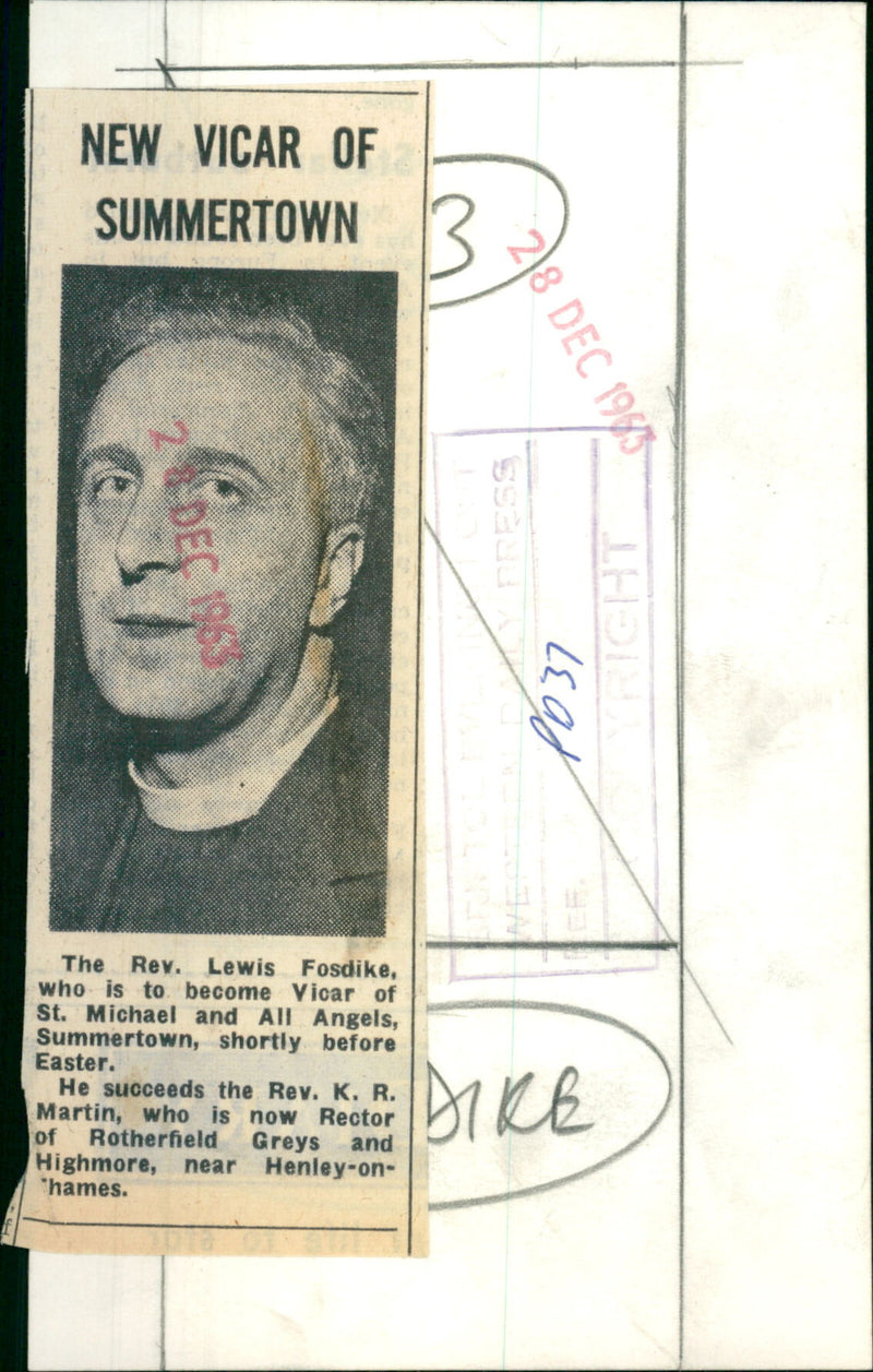 Rev. Lewis Fosdike - Vintage Photograph