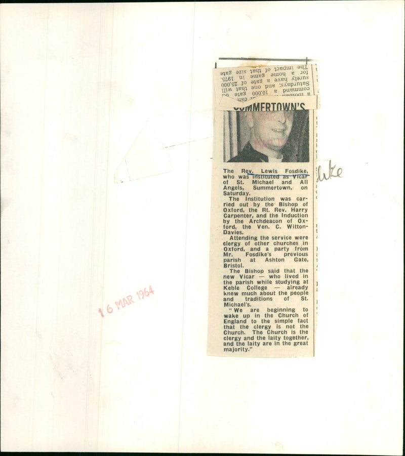 Rev. Lewis Fosdike - Vintage Photograph