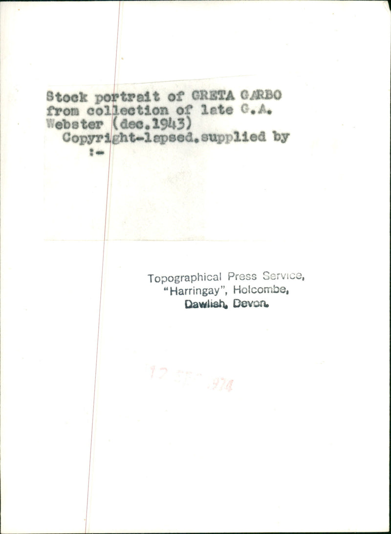 Greta Garbo - Vintage Photograph