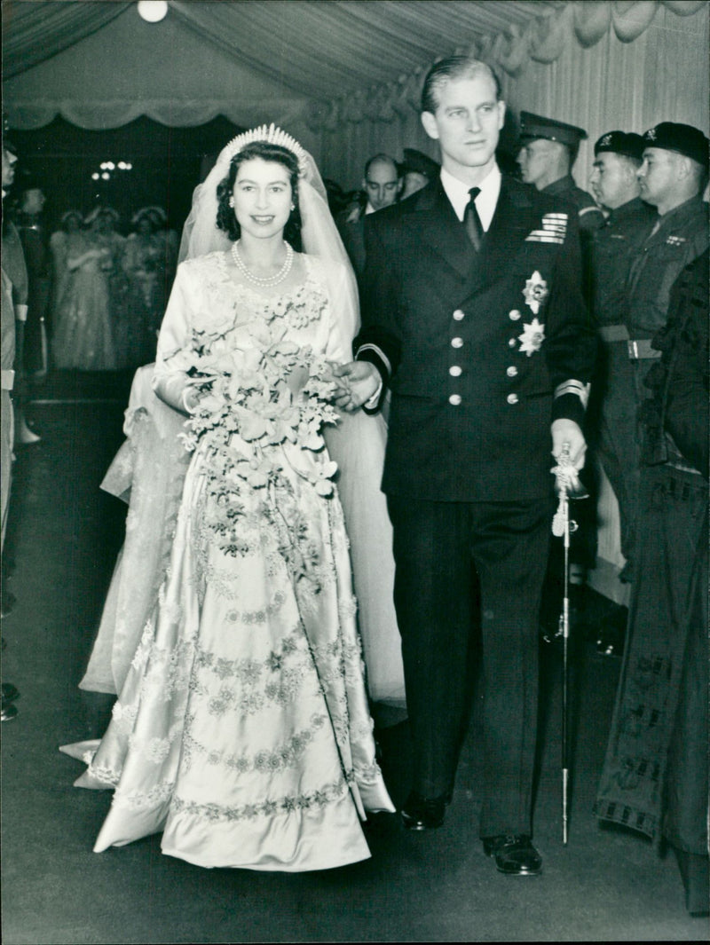 Queen Elizabeth II & Prince Charles - Vintage Photograph