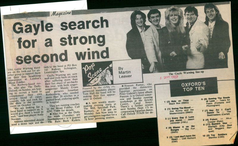 The Gayle Warning Band - Vintage Photograph