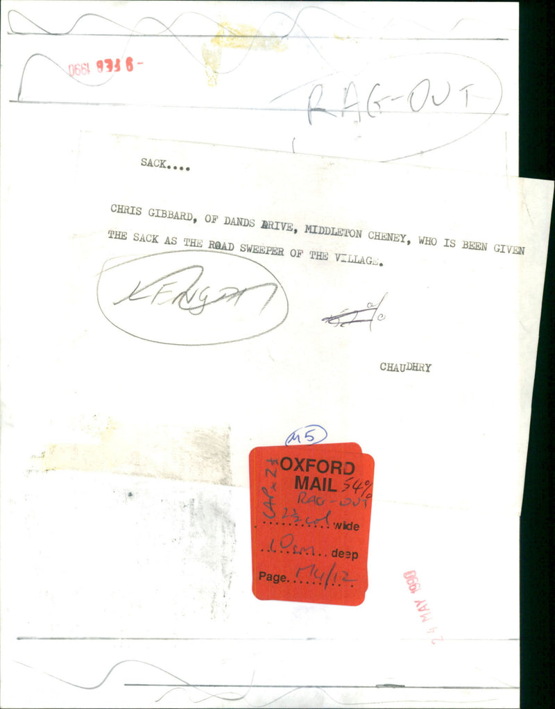 Chris Gibbard - Vintage Photograph