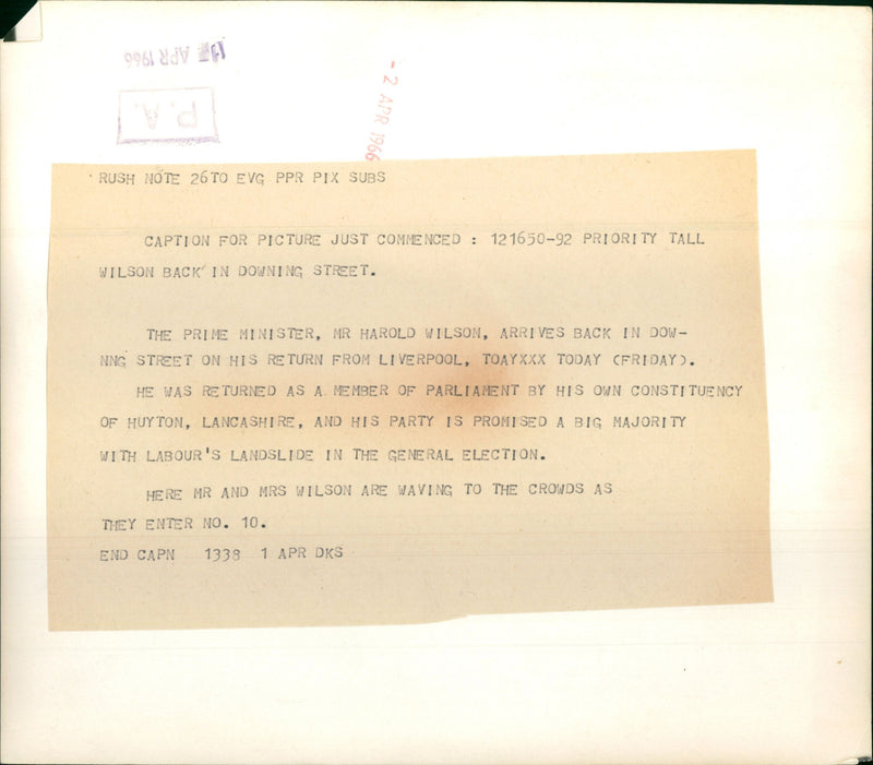 Mr. Harold Wilson - Vintage Photograph