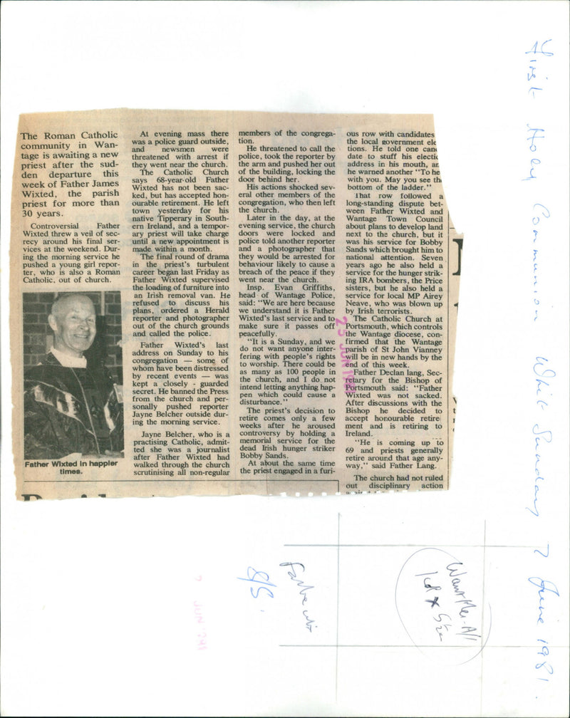 Fr. James Wixted - Vintage Photograph