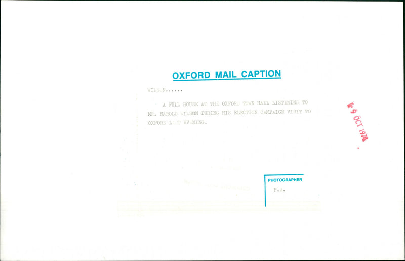 Harold Wilson - Vintage Photograph