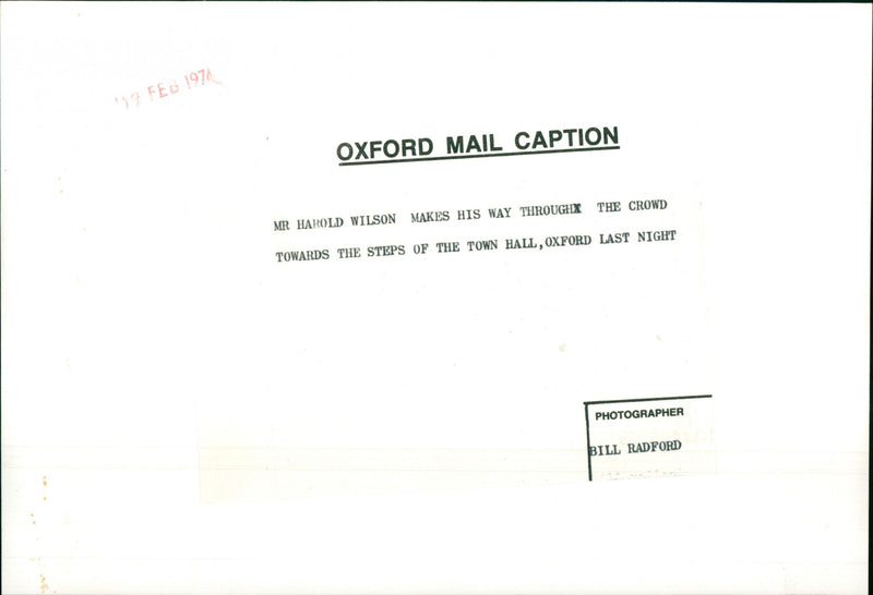 Harold Wilson - Vintage Photograph