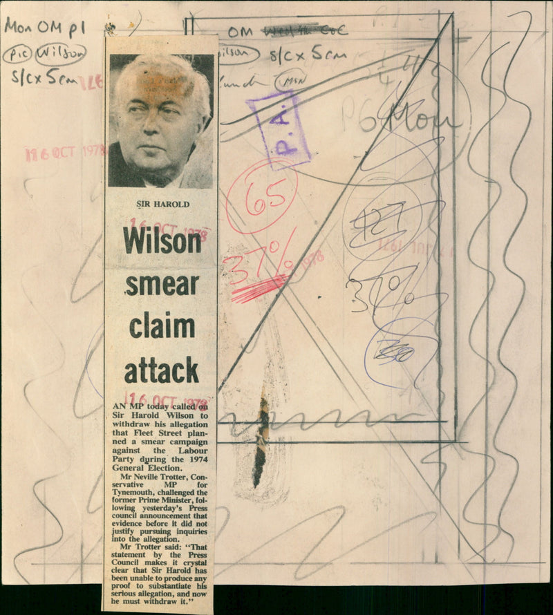 Harold Wilson - Vintage Photograph