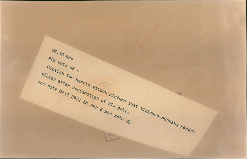 Harold Wilson - Vintage Photograph