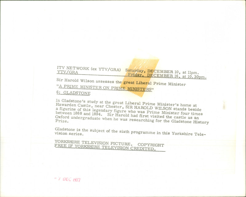 Harold Wilson - Vintage Photograph