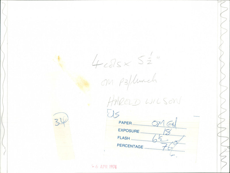 Harold Wilson - Vintage Photograph