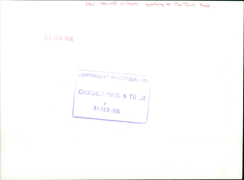 Harold Wilson - Vintage Photograph