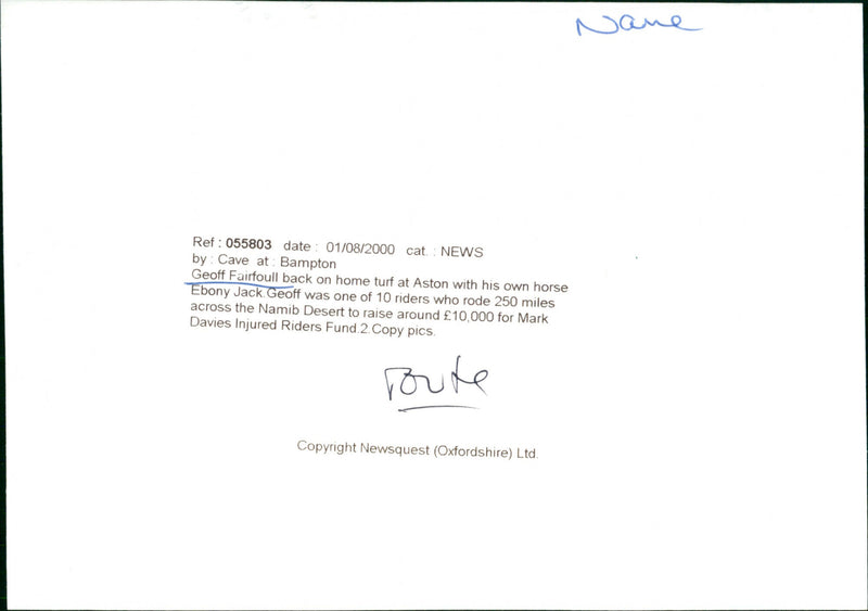 Geoff Fairfoull - Vintage Photograph