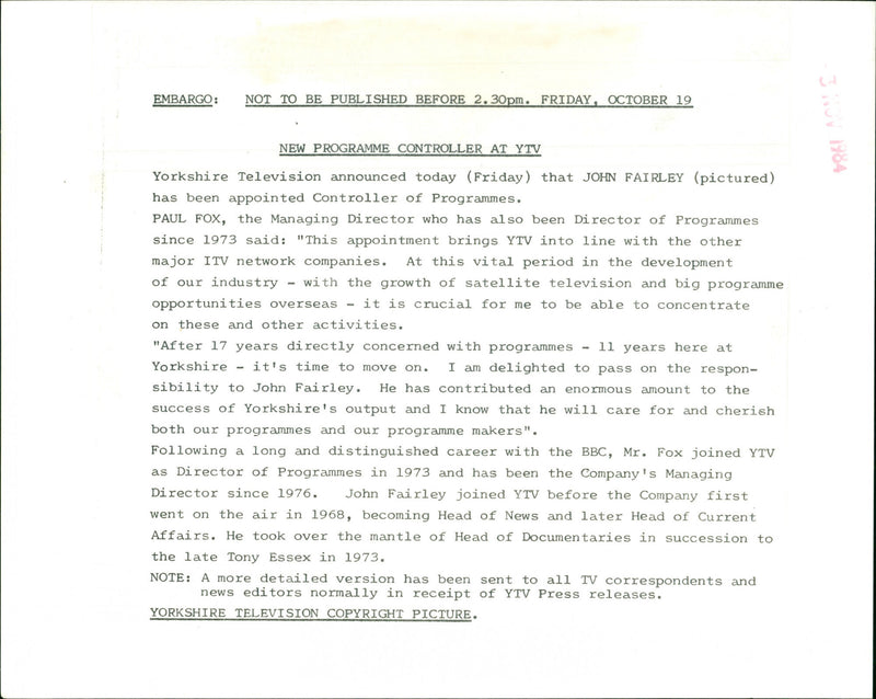 John Fairley - Vintage Photograph