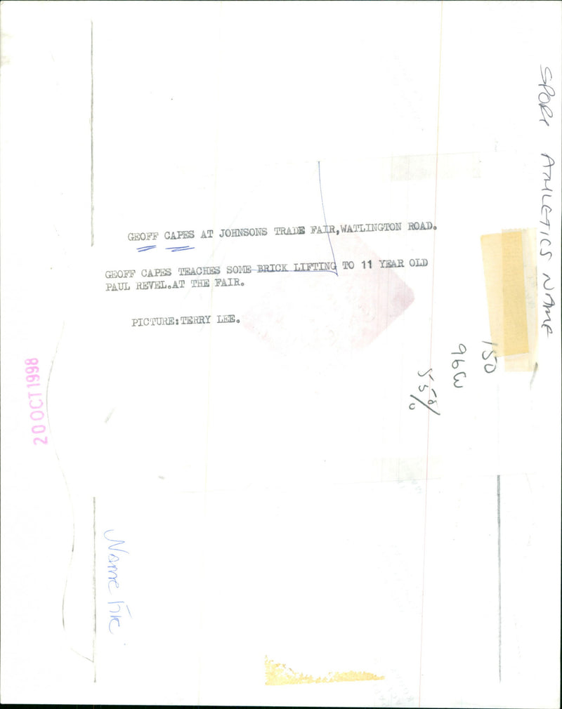 Geoff Capes - Vintage Photograph