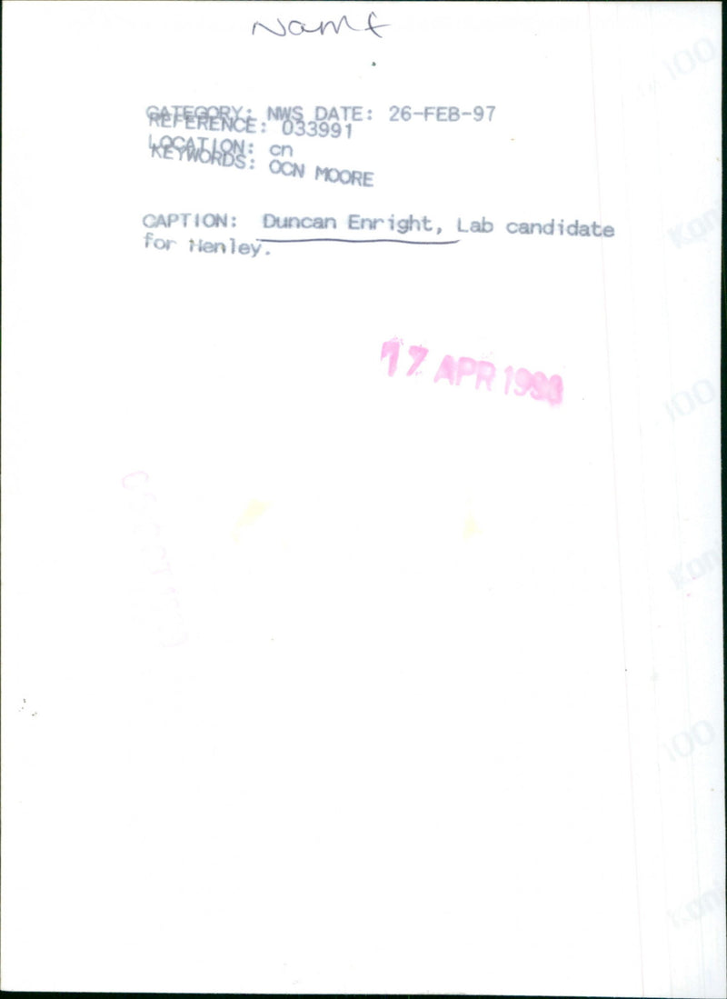 Duncan Enright - Vintage Photograph