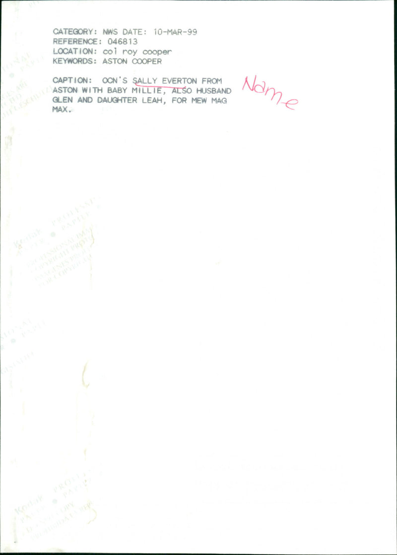 Sally Everton - Vintage Photograph