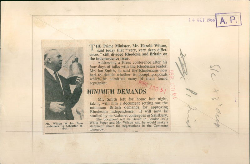 Harold Wilson - Vintage Photograph