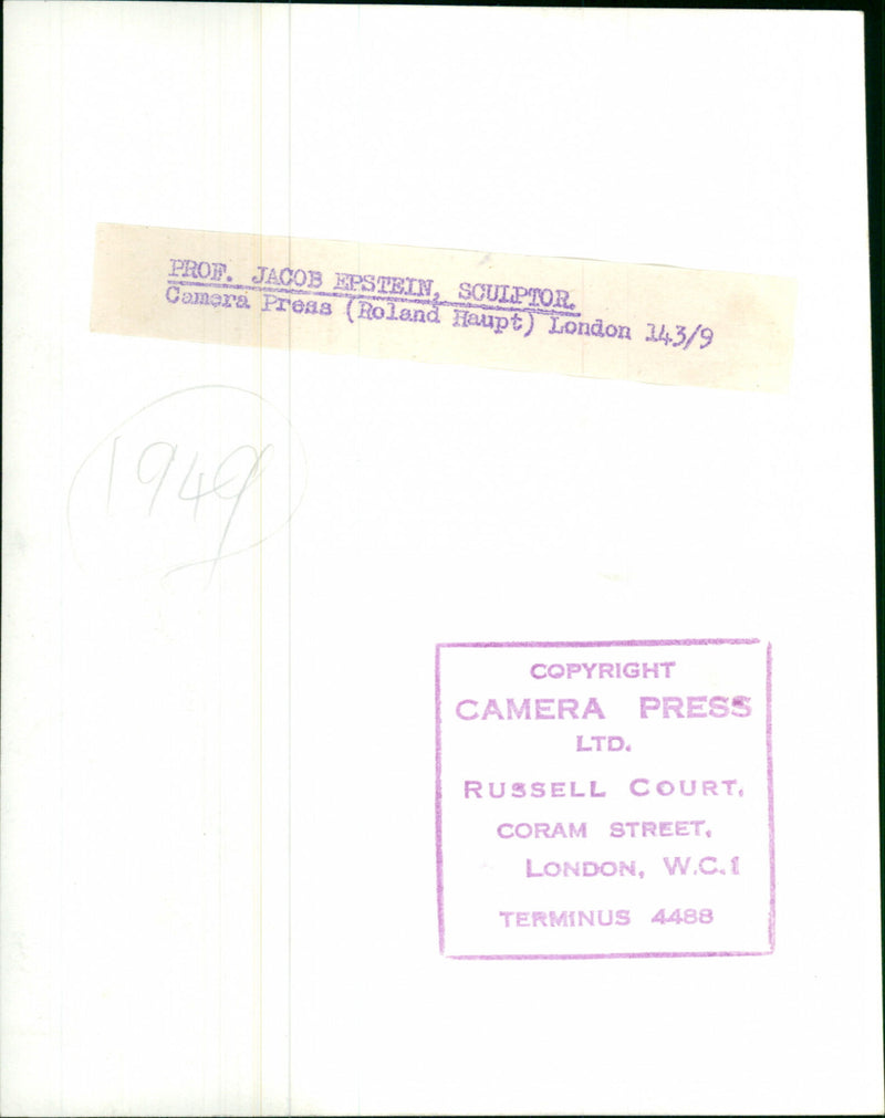 Prof. Jacob Epstein - Vintage Photograph