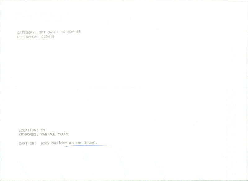 Warren Brown - Vintage Photograph