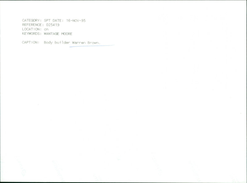 Warren Brown - Vintage Photograph