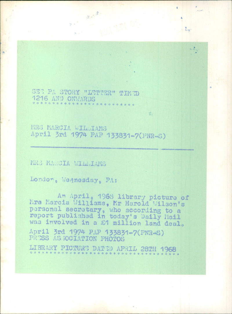 Marcia Falkender - Vintage Photograph