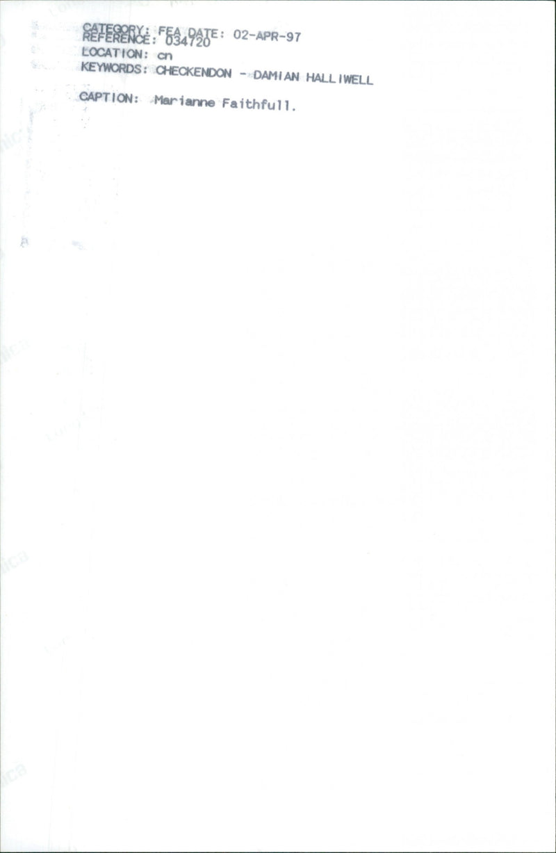 Marianne Faithfull - Vintage Photograph