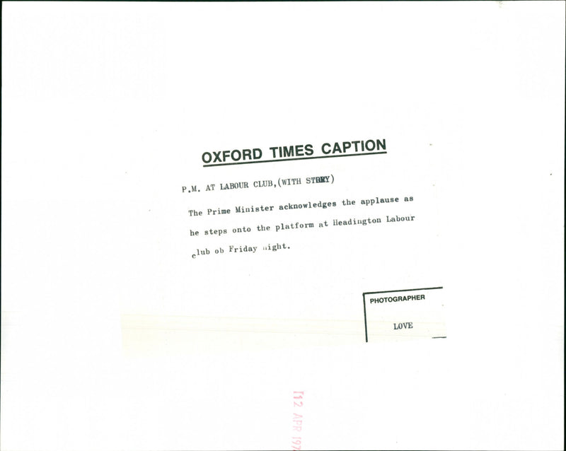 Harold Wilson - Vintage Photograph