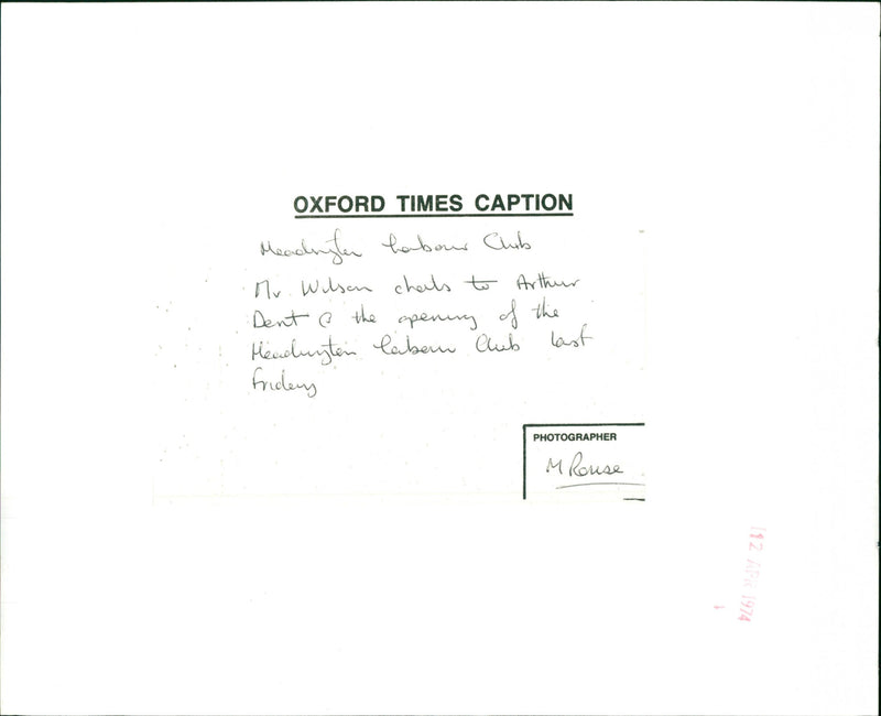 Harold Wilson - Vintage Photograph