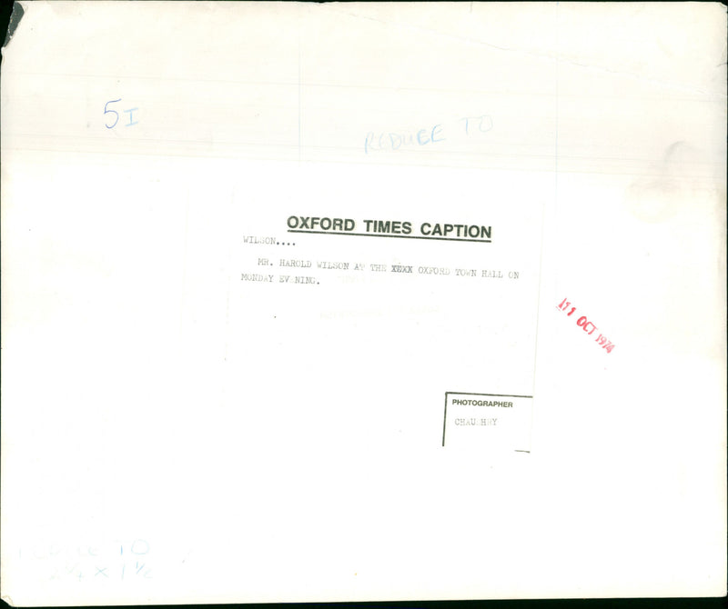 Harold Wilson - Vintage Photograph