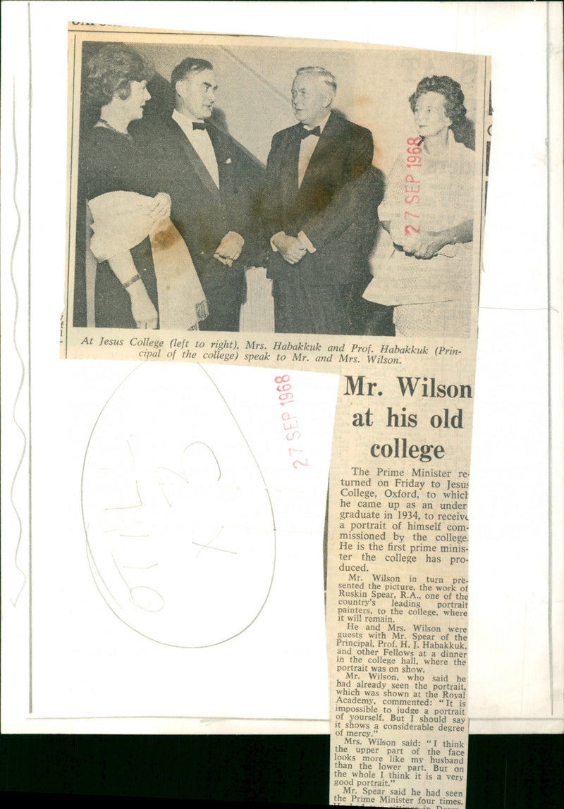 Harold Wilson - Vintage Photograph