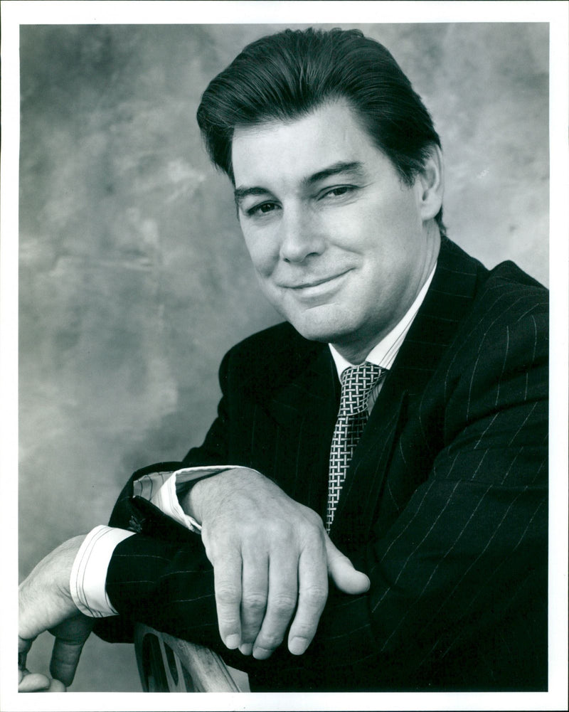 BBC Newsroom South East's new presenter Tim Ewart at his first broadcast. - Vintage Photograph