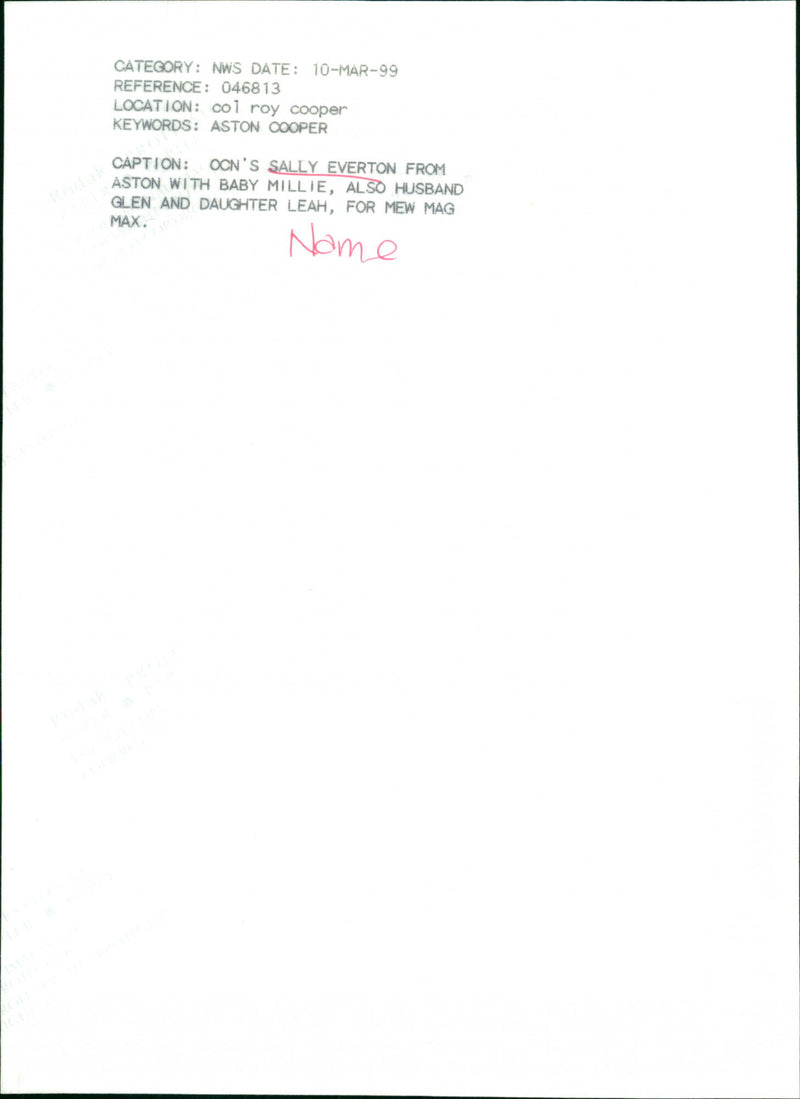 Sally Everton - Vintage Photograph