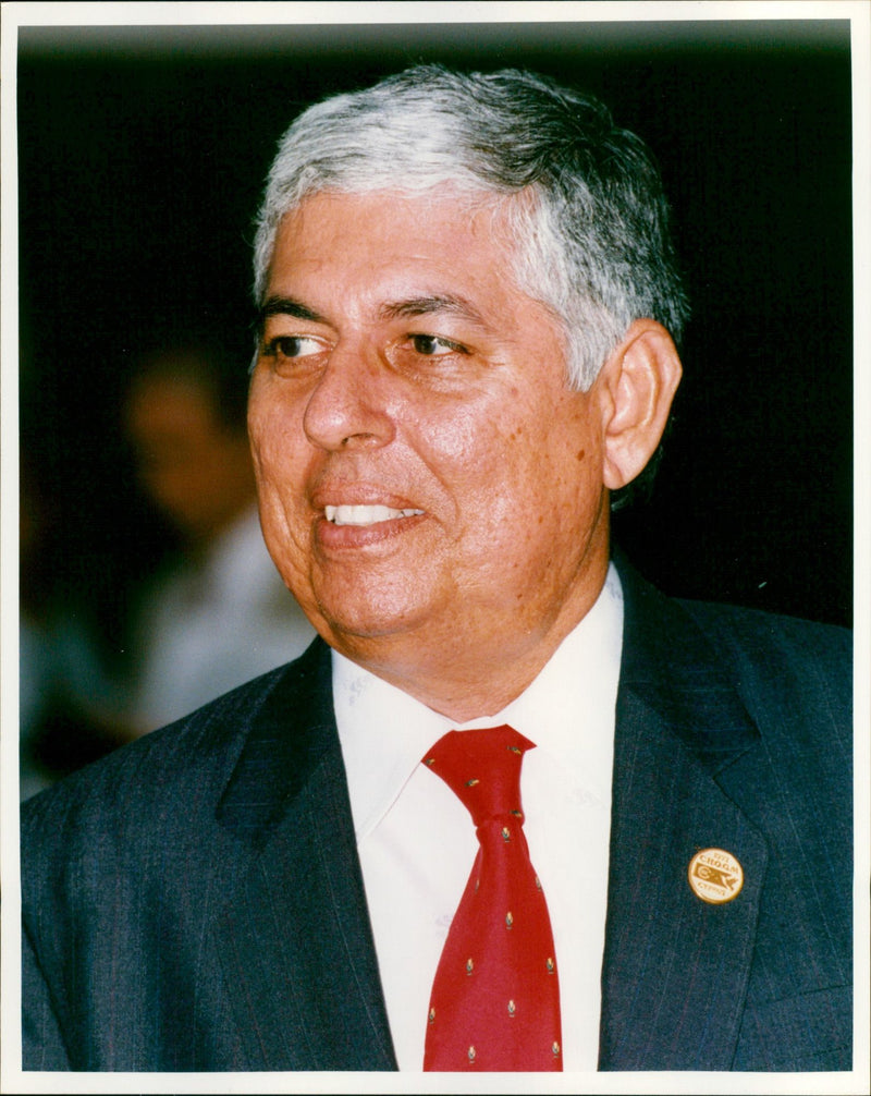 Belize Prime Minister Manuel Esquivel attending the CHOGM in Cyprus. - Vintage Photograph