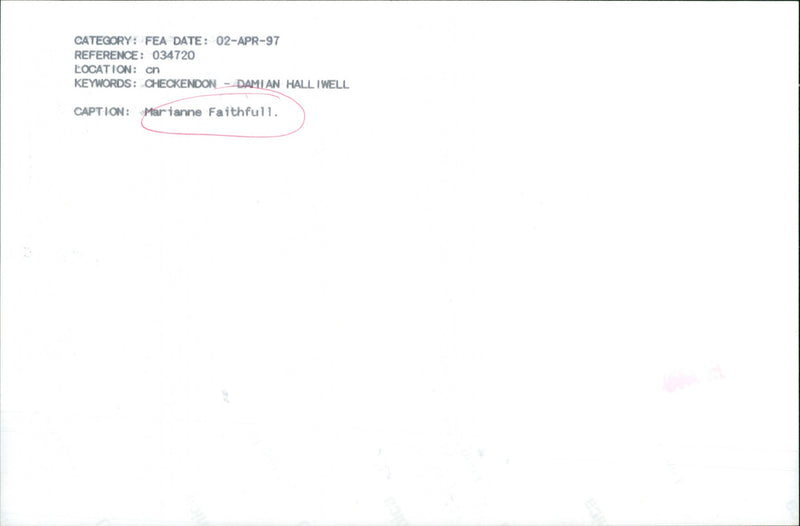 Marianne Faithfull - Vintage Photograph