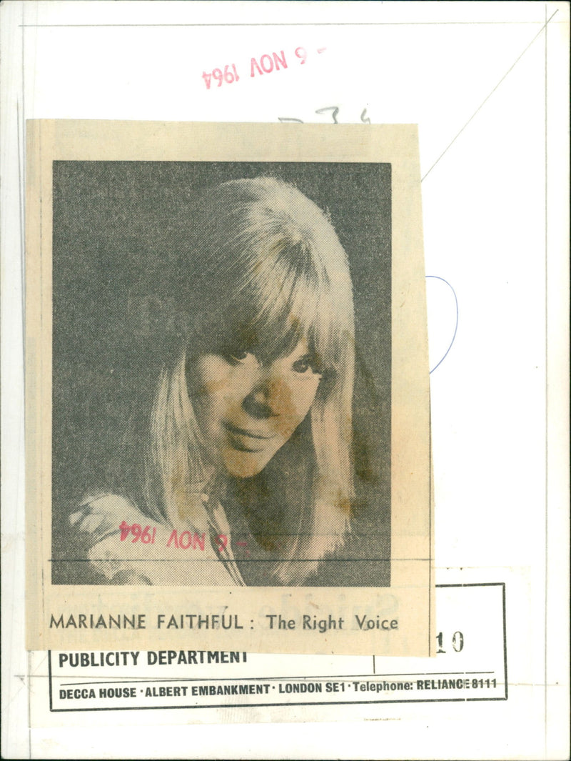 Marianne Faithfull - Vintage Photograph