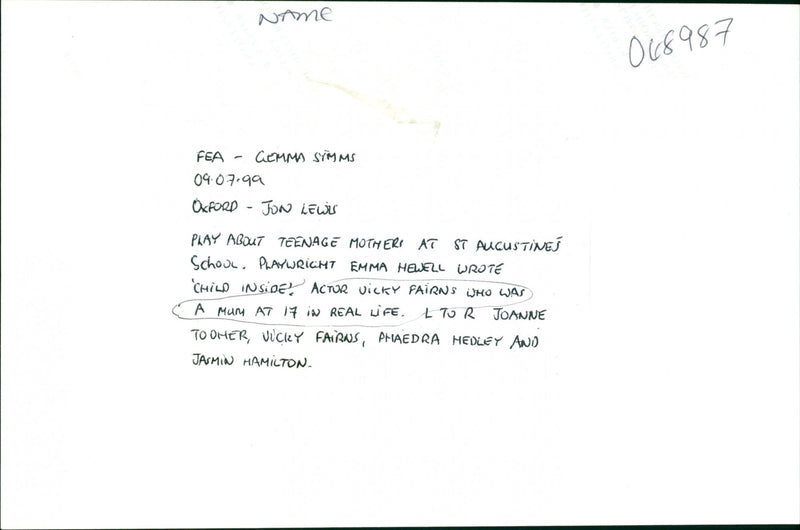 Vicky Fairns - Vintage Photograph