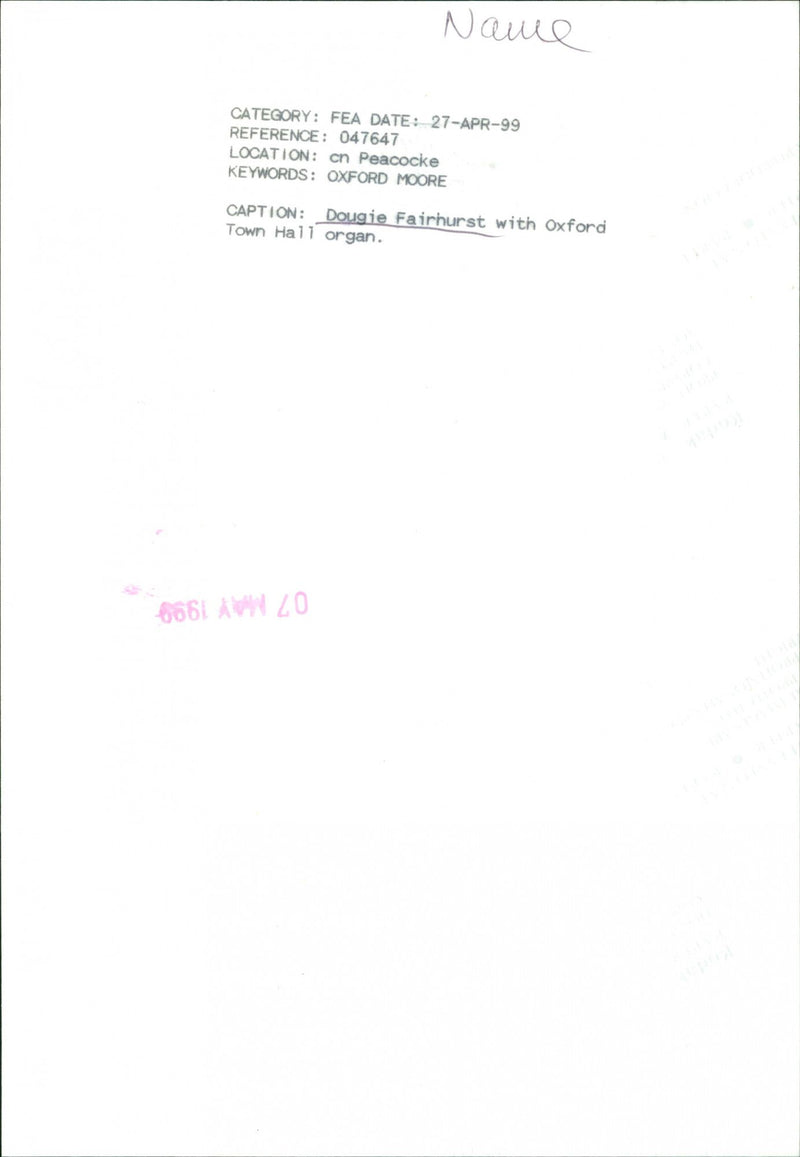 Dougie Fairhurst - Vintage Photograph