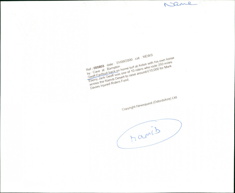 Geoff Fairfoull - Vintage Photograph