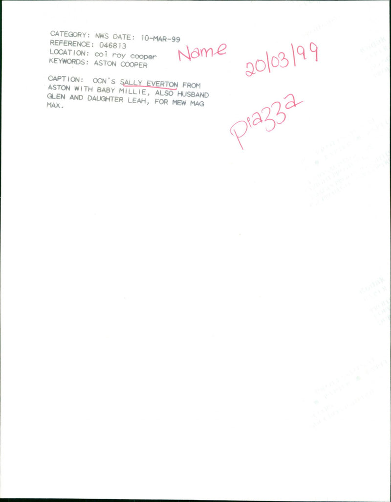 Sally Everton - Vintage Photograph