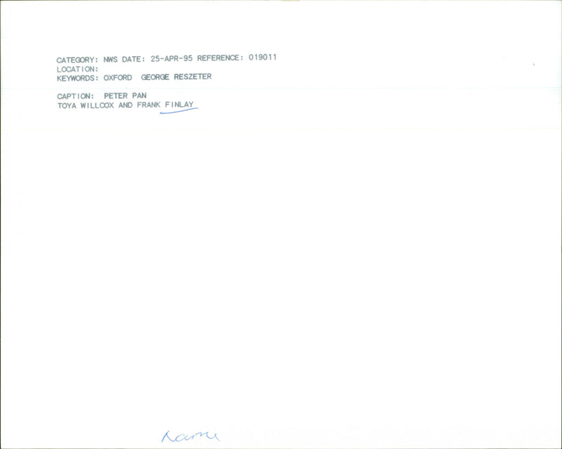 Toya Willcox and Frank Finlay - Vintage Photograph